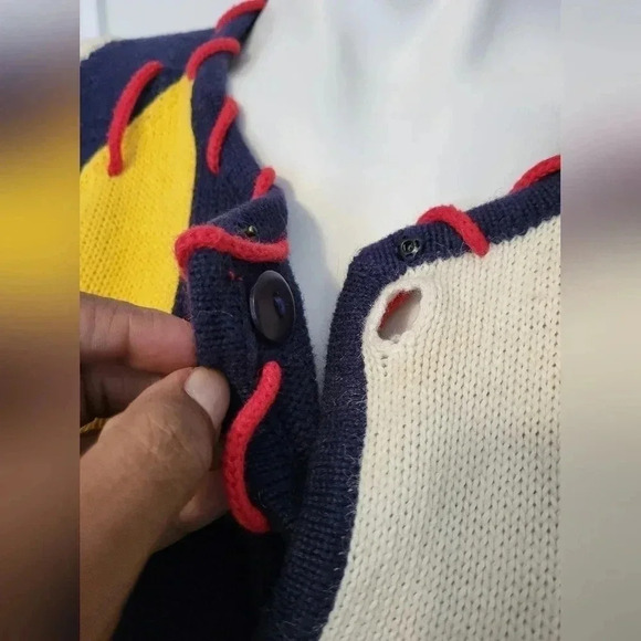 Vintage Lisa Nichols Embroidered Stitching Baseball Sport Theme Cardigan(L) - Picture 7 of 10